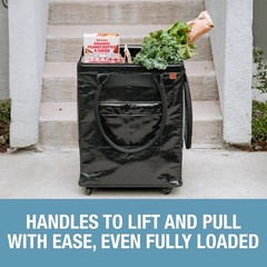 Hauler Rolling Tote Bag, 90L Collapsible Portable Shopping Cart with Wheels f…