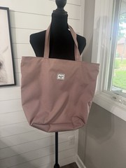 Herschel Mica Reusable Tote Shopping Bag Pink Zip Top