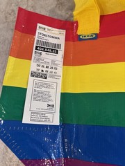 NEW IKEA STORSTOMMA Small Reusable Shopping Carry Bag Rainbow Multicolor Grocery