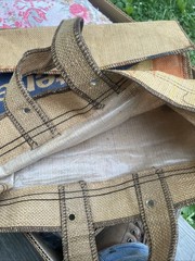 UpCycled Wheatena Burlap bag, Reusable Grocery Bags, Tote Bags