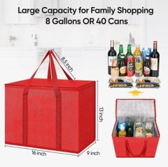 Insulated Reusable Grocery Bag Collapsible Cooler Bag for Groceries BALEINE