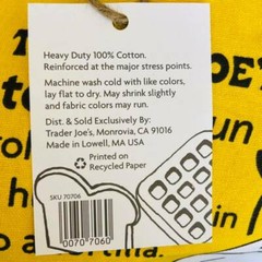 New 2 Trader Joe’s Reusable Shopping Bag Breakfast Waffle Toast Milk