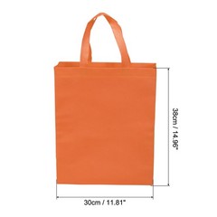 38x30cm Reusable Gift Bag, 10Pcs Vertical Style Non-Woven, Orange