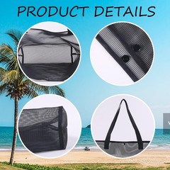 2Pack Large lightweight Simple Mesh Beach Tote Bag With snap Button Reusable …