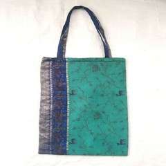 10 Pcs Mixed Assorted Vintage kantha silk sari bag, Shopping Bag Indian Silk Bag