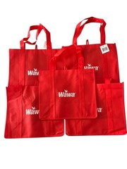 Wawa Reusable Grocery Tote Bags Red Eco Shopping Bag Lot of 5 Size 15×13