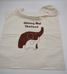 Chiang Mai Thailand Medium Weight Canvas Shopping Bag Tote Unused Elephants