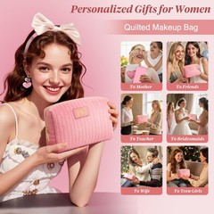 BagUrshion Monogrammed Make Up Bags for 9.25″L x 2.75″W x 6.69″H, Pink