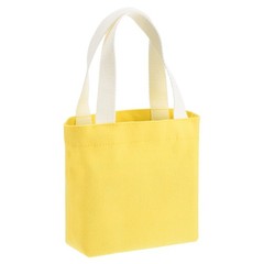 Women’s Small Canvas Tote Bag, 7 x 2 x 6″ Yellow Canvas