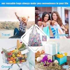 6 PCS Reusable Grocery Bags Extra Large 50 LBS Foldable Washable Nylon Tote