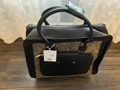 Hang Accessories Snake Print Trolley Bag with 360-Degree Wheels in Blue/Gold