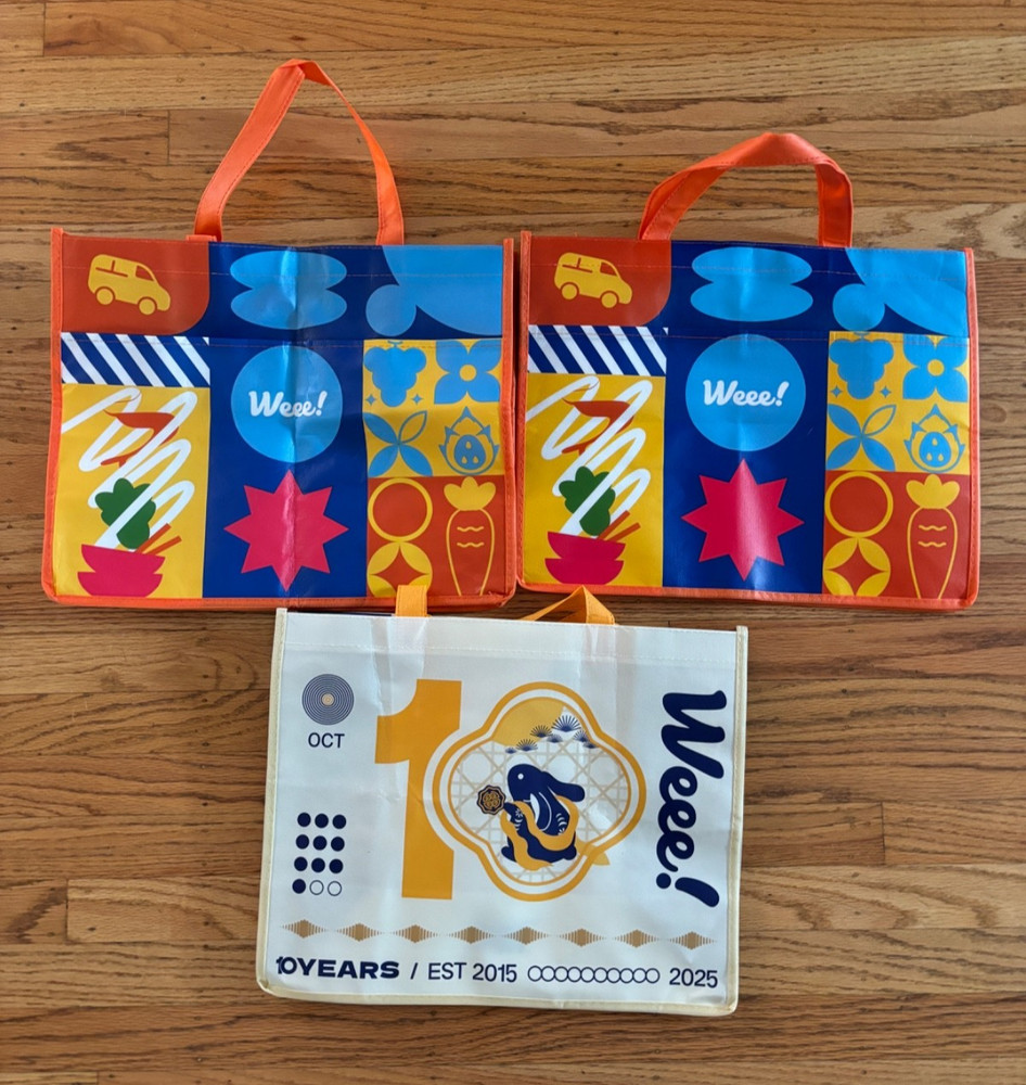 Weee Reusable Tote Bag Bundle of 3 – 9r &10 yr Anniversary Edition READ DES.