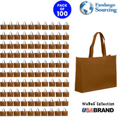 Non-Woven Shopping Bag Reusable Gift/ Promotional Bag Wholesale Caramel 100 Pack
