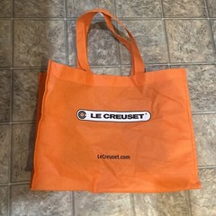 Le Creuset Orange White French Logo Tote Bag Large eco friendly Reusable Grocery
