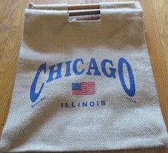 50 Tote Bag Chicago Printing Both Side Jute Reusable 17×14 Bamboo Handle Cotton