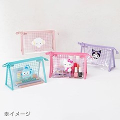 Sanrio Clear Pouch Hangyodon Transparent PVC and Steel Zipper Closure Suitable
