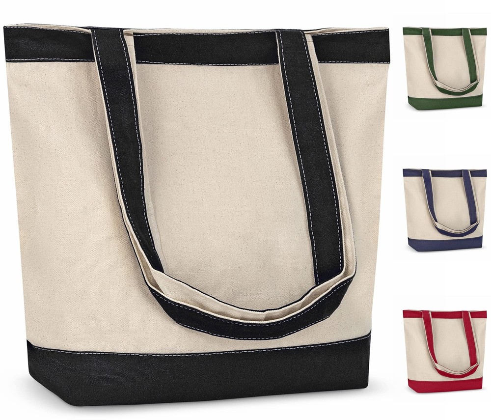 Canvas Tote Bag with Handles for Woman, Reusable Cloth Bag for Groceries and …