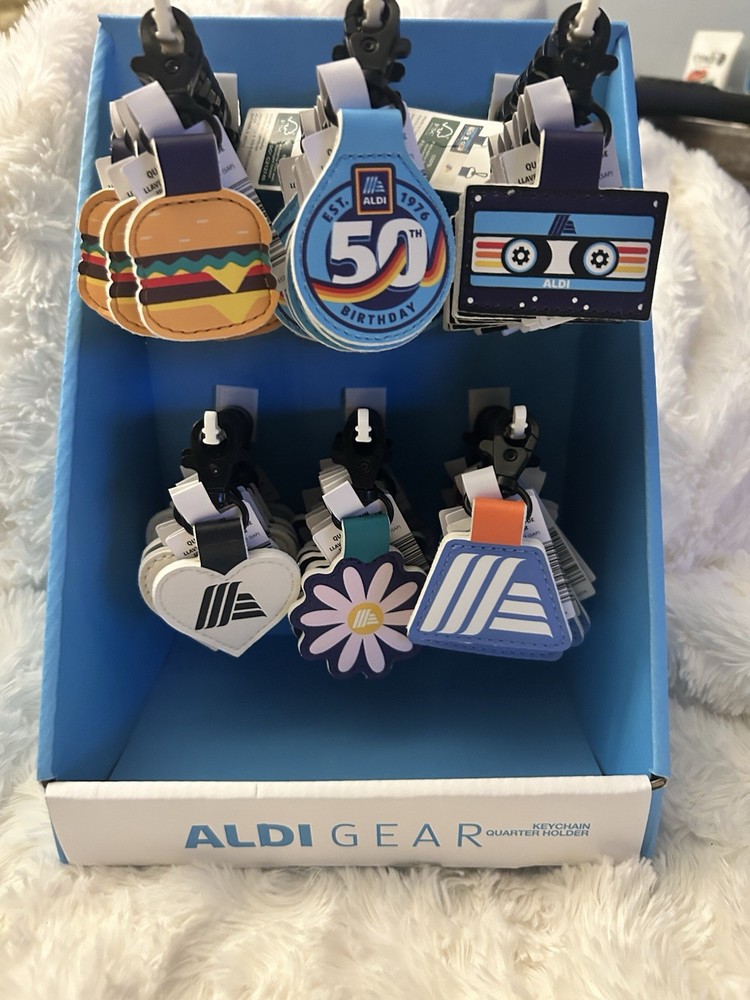 Aldi 50th Anniversary Reusable Bag & Set Of Of 6 Keychains-SOLD OUT, HTF