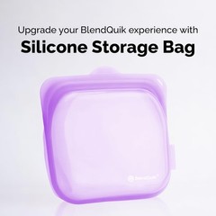 BlendQuik, Reusable Silicone Food Storage Bags, 1000 ml One Size, Purple