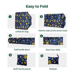 Foldable Reusable Shopping Bags Large Heavy Duty Tote Washable Handles
