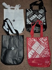 4 Pc Lot Lululemon Small Shopping Bags Black White Red Blk Yoga