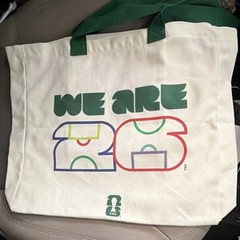 FIFA “We Are 26” Canvas Tote Bag Graphic Print White/Green