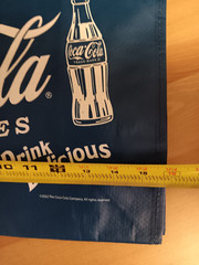 Daiso Coca-Cola Reusable Shopping Tote Bag Blue ZIp Closure Polypropylene