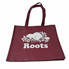 Roots Athletic Canada Maroon Reusable Shopping Bag Beaver Logo Preowned 16×14