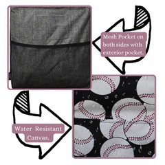 Utility Tote Bag (Baseball-black)