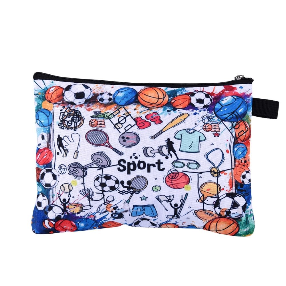 Sport Makeup Cosmetic Pouch Basketball Stuff Canva Toiletry Bag for Sports