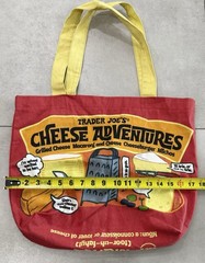 Trader Joes ReusableCHEESE ADVENTURES Shopping Grocery Tote Bag Washable Canvas