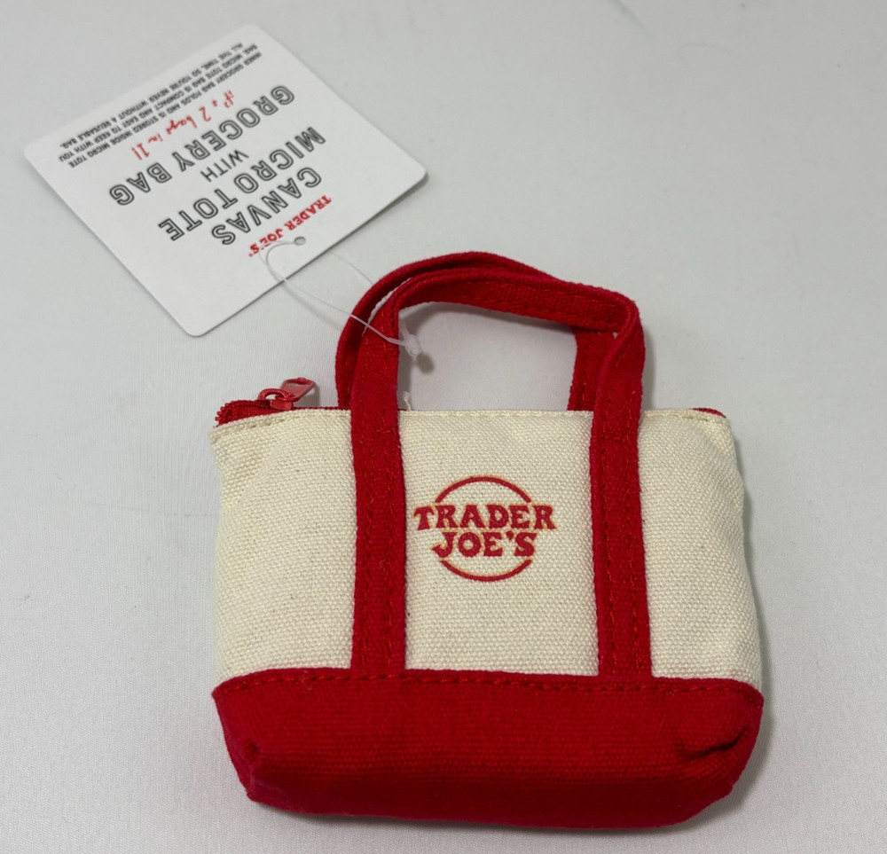 Trader Joe’s RED Canvas Micro Tote with Grocery Bag LIMITED EDITION New