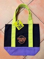 Trader Joe’s Limited Halloween Mini Tote – Black/Green/Purple Canvas Bag NWT
