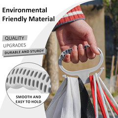 Grocery Bag Handle (2-Pack Grey) Ergonomic Carrier for Shopping Groceries