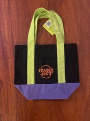 Trader Joe’s Halloween Mini Tote Canvas Bag – Black, Purple, Yellow Green