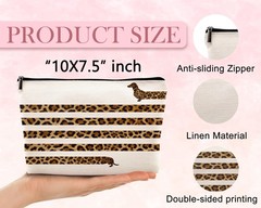 kdqua Funny Leopard Print Dachshund Makeup Bag, Doxie Gifts,…
