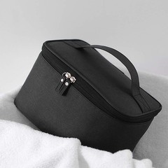 HOYOFO Women Makeup Bag Cosmetic Bags 9.5×6.3×5.5 Inch (Pack of 1), Black