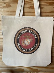 2 Marine #2 Tote Bag Reusable Washable Shopping Grocery Snack USA Vintage Look