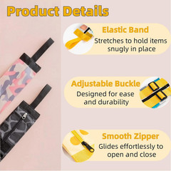 6 Pack Foldable Bag with Zipper, Reusable Shopping Bags, Large Capacity Grocery