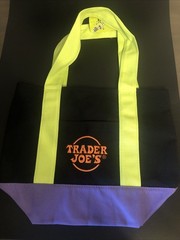 Trader Joe’s Trick Or Treat Mini Tote Bag🎃 Multi Colored – Purple Green Black