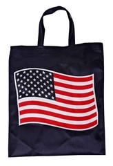 Bulk 24 Pack Patriotic Flag Reuseable Shopping Bag Tote Asst