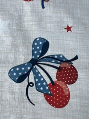 Cherry Red White Blue Shopping Gift Bag Reusable Large Tote Summer USA July 4th