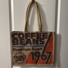 Trader Joe’s Jute Bag Reusable 1967 Pasadena Coffee Beans Shopping Grocery Eco