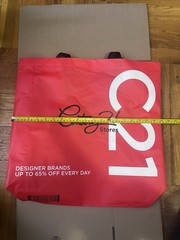 Century 21 Stores Red Reusable Shopping Tote Bag Designer Brands NYC Large