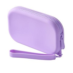 HHQQWZ Portable Silicone Makeup Bag for Women, Small Travel Waterproof Purple