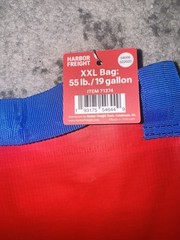 2-PACK – Harbor Freight Shopping Bag LARGE, Red, 21 ¾x14x13 ¾ “/19 gallon, 55 lb