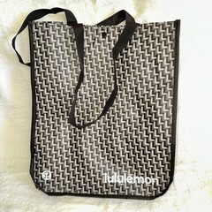 Lululemon Reusable Tote Bag Small Red Grey Chevron Shopping Bag Bundle