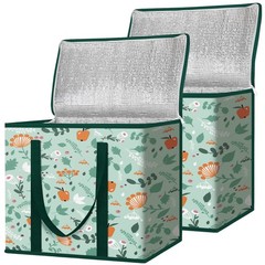 2Pk Insulated Reusable Grocery Bags Collapsible Cooler Bag for Groceries Heav…
