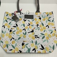 Waitrose Sara Miller Toucan Bag London Lemon Lime Crown Bird Leaves New