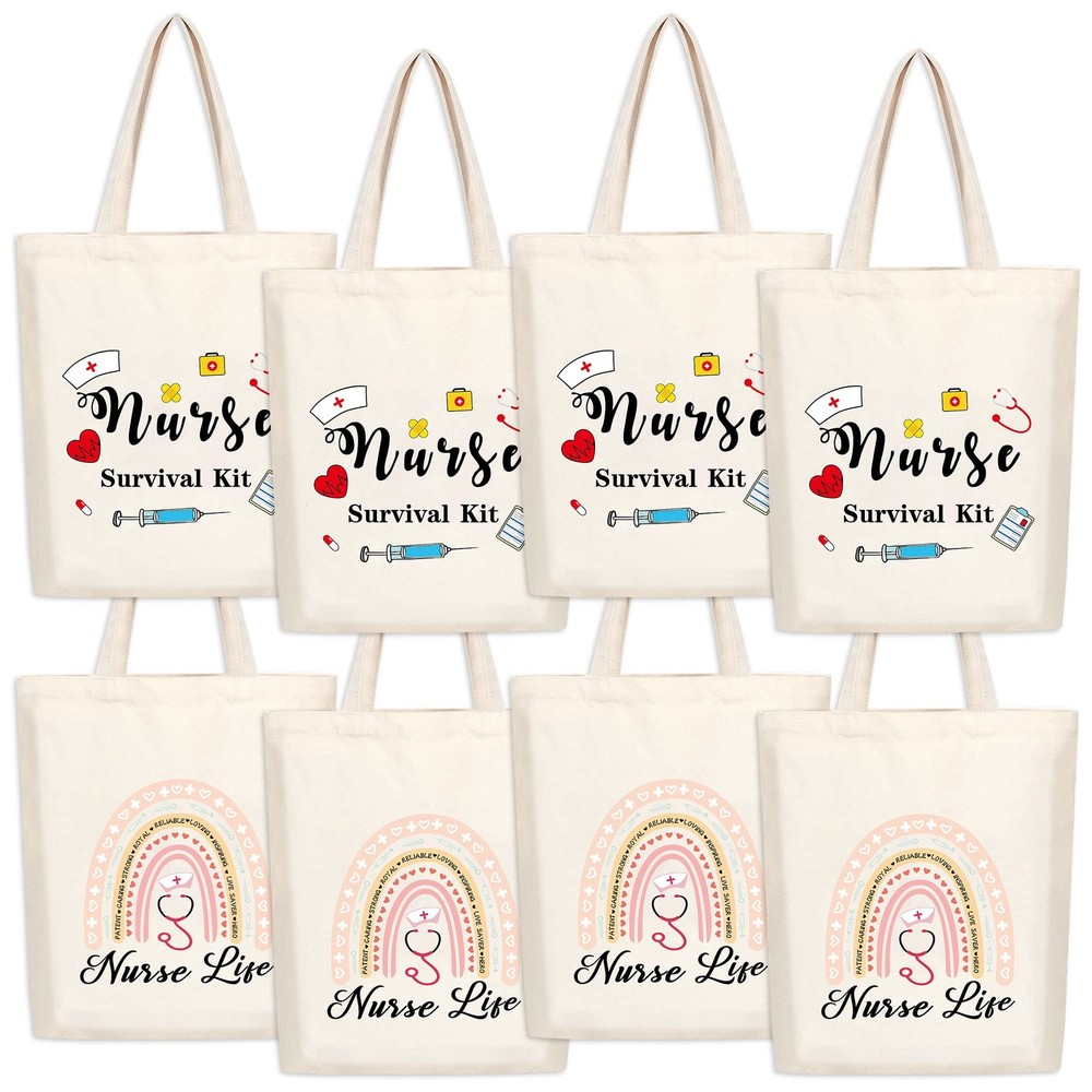 8 Pieces Nurse Appreciation Gifts Nurses Week Gifts Nurse Tote Bags Multi-pur…